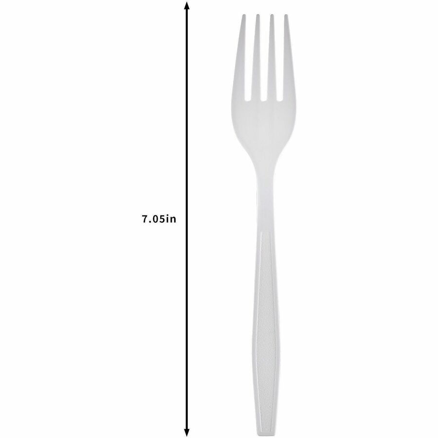 Genuine Joe Individually Warapped Heavy-Weight Polypropylene Fork, White, 1000/Carton (GJO30419)