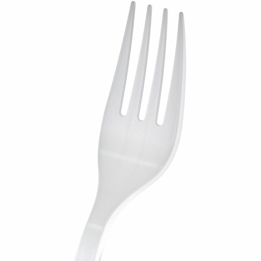 Genuine Joe Individually Warapped Heavy-Weight Polypropylene Fork, White, 1000/Carton (GJO30419)