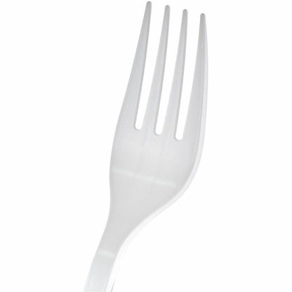 Genuine Joe Individually Warapped Heavy-Weight Polypropylene Fork, White, 1000/Carton (GJO30419)