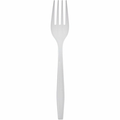 Genuine Joe Individually Warapped Heavy-Weight Polypropylene Fork, White, 1000/Carton (GJO30419)