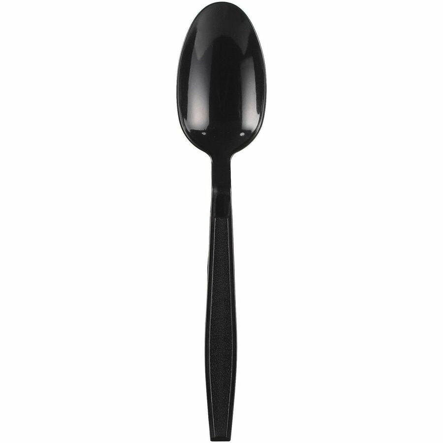 Genuine Joe Individually Warapped Heavy-Weight Polypropylene Spoon, Black, 1000/Carton (GJO30413)