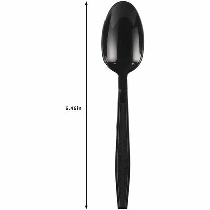 Genuine Joe Individually Warapped Heavy-Weight Polypropylene Spoon, Black, 1000/Carton (GJO30413)