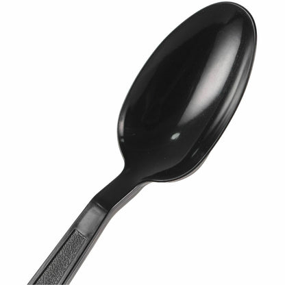Genuine Joe Individually Warapped Heavy-Weight Polypropylene Spoon, Black, 1000/Carton (GJO30413)