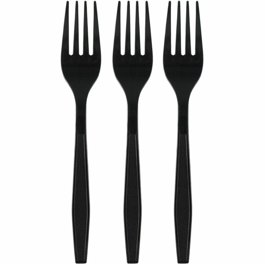 Genuine Joe Heavy-Weight Polypropylene Fork, Black, 1000/Carton (GJO30407)