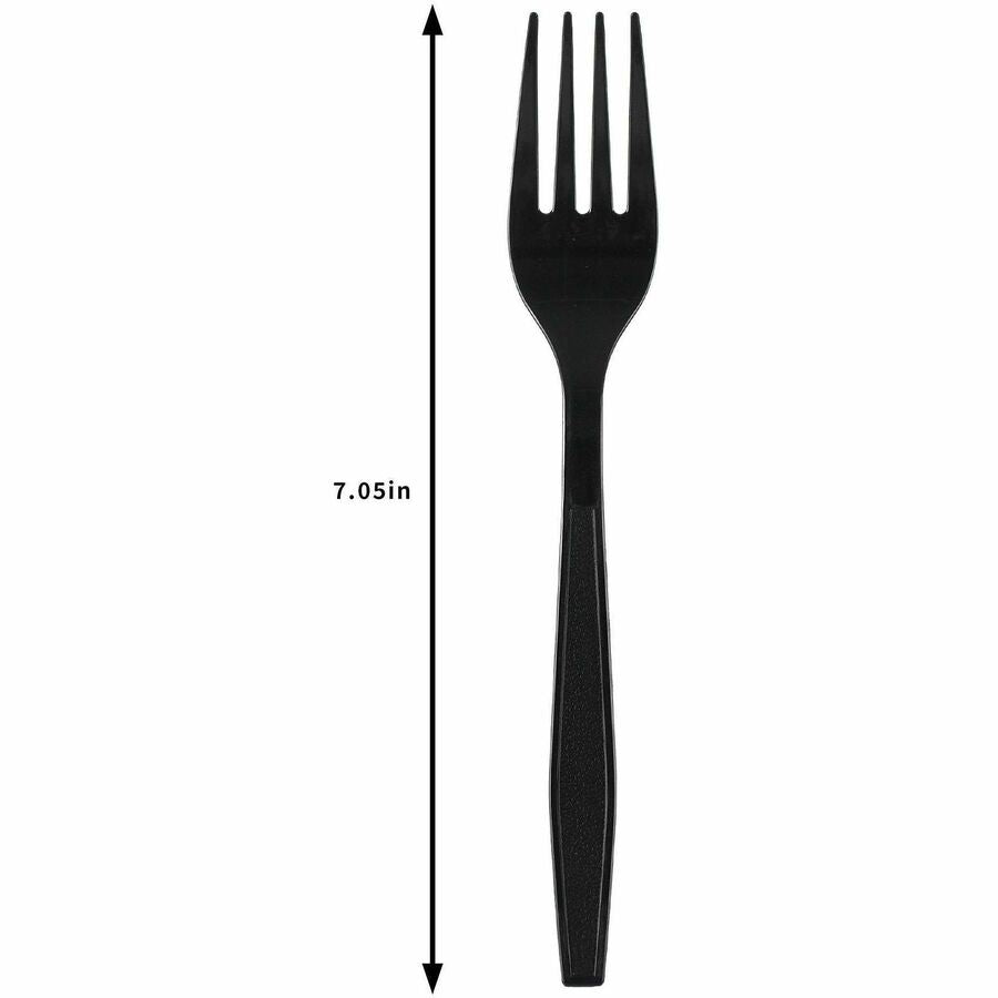 Genuine Joe Heavy-Weight Polypropylene Fork, Black, 1000/Carton (GJO30407)