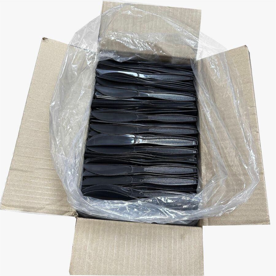 Genuine Joe Heavy-Weight Polypropylene Knife, Black, 1000/Carton (GJO30408)