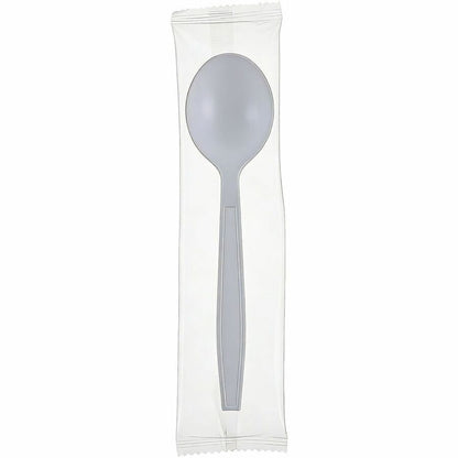 Genuine Joe Individually Warapped Heavy-Weight Polypropylene Soup Spoon, White, 1000/Carton (GJO30422)