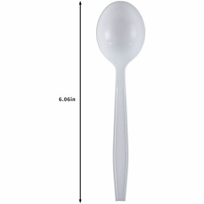 Genuine Joe Individually Warapped Heavy-Weight Polypropylene Soup Spoon, White, 1000/Carton (GJO30422)