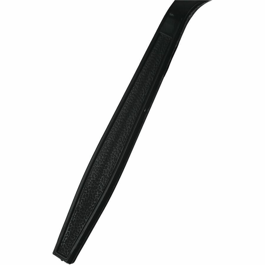 Genuine Joe Individually Warapped Heavy-Weight Polypropylene Soup Spoon, Black, 1000/Carton (GJO30414)