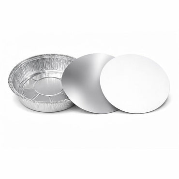 SEPG Aluminum Take-Out Food Storage Pan, 9" Diameter, Silver, Aluminum Body, Round, 500, 500/Carton (EGS51600251)