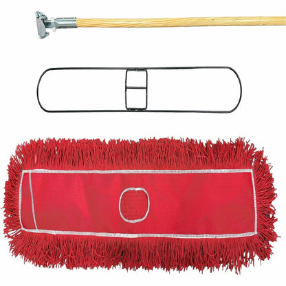 Genuine Joe Dust Mop Kit, Streak-free, Red, 1 Kit (GJO00486)