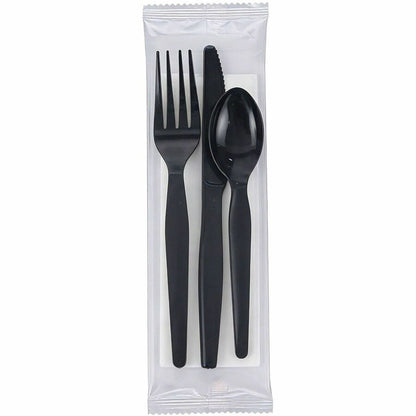 Genuine Joe 4-Piece Heavyweight Utensil Kit, Black, 250 Kits/Carton (GJO58932)