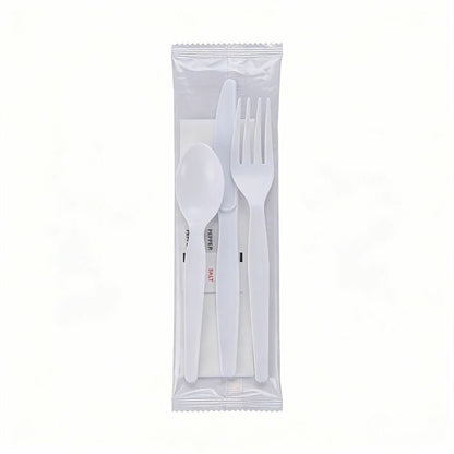 Genuine Joe 6-Piece Heavyweight Utensil Kit, White, 250 Kits/Carton (GJO58931)