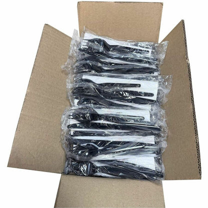 Genuine Joe 4-Piece Medium-Heavyweight Utensil Kit, Black, 250 Kits/Carton (GJO58928)