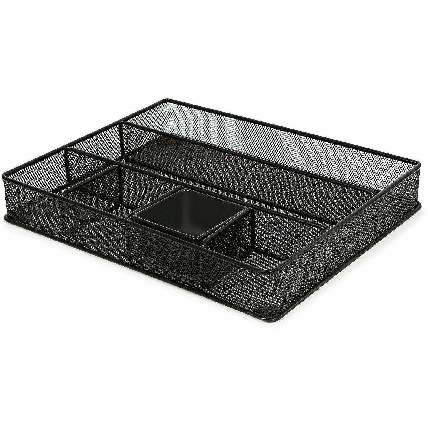 Lorell Multi-Compartment Mesh Drawer Organizer, 6 Compartment(s), Durable, Black (LLR84136)
