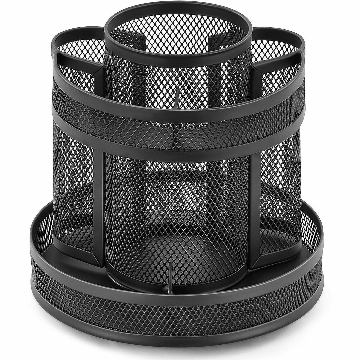 Lorell Multi-Compartment Rotating Desk Organizer, Black (LLR84137)