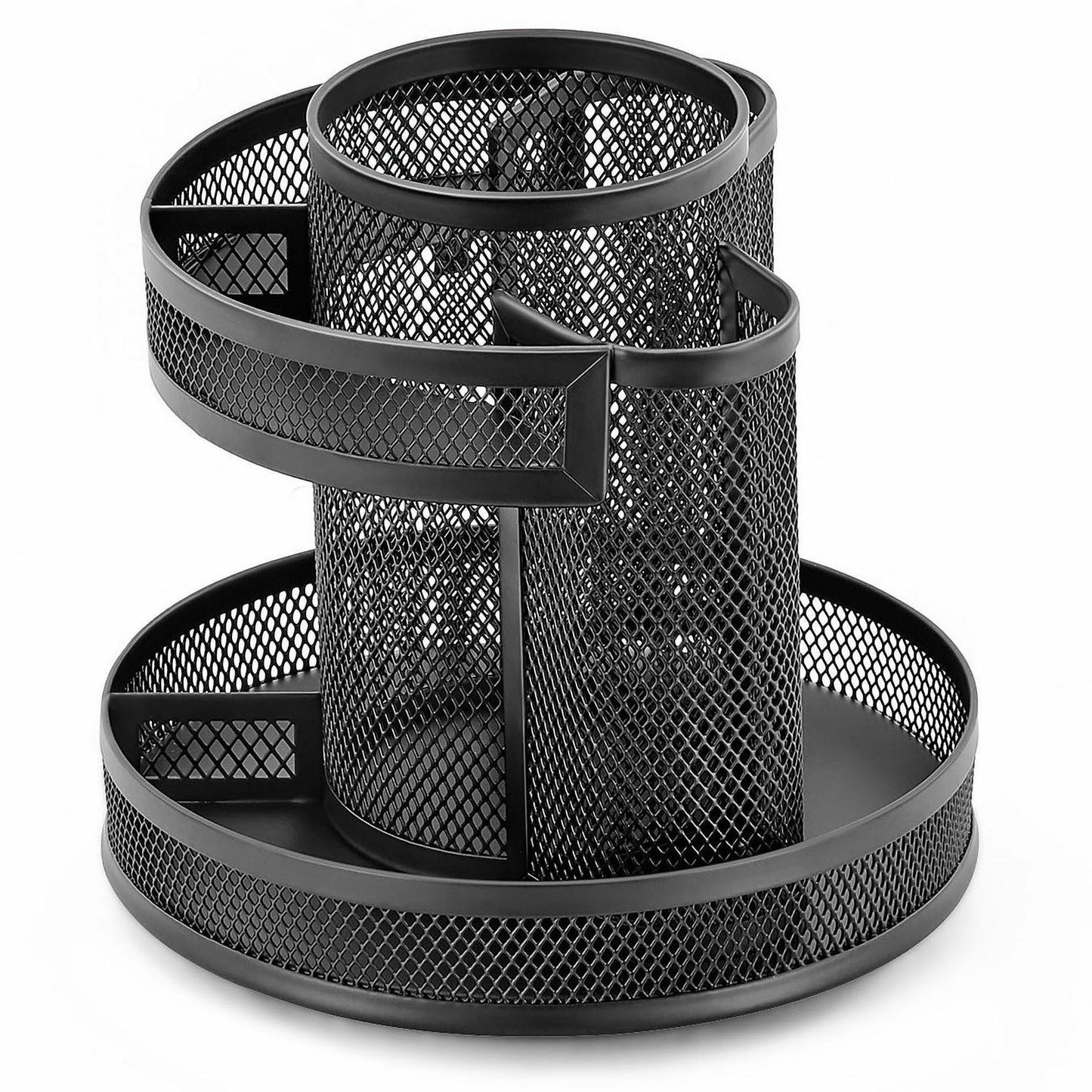 Lorell Multi-Compartment Rotating Desk Organizer, Black (LLR84137)