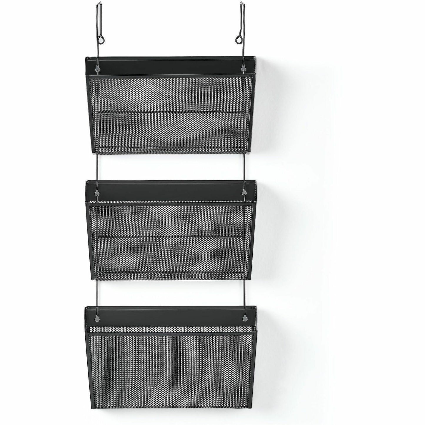 Lorell Mesh Wall File Organizer System, Black, Mesh, 4/Carton (LLR84135CT)