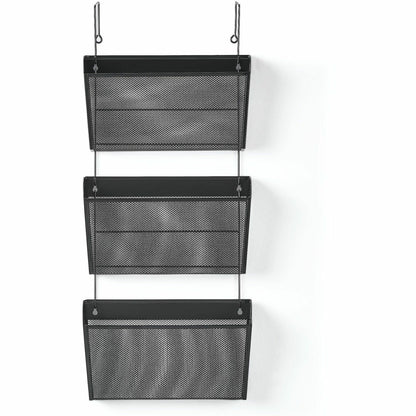 Lorell Mesh Wall File Organizer System, Black, Mesh, 4/Carton (LLR84135CT)