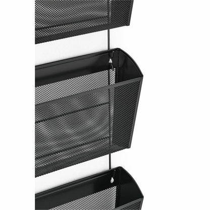 Lorell Mesh Wall File Organizer System, Black, Mesh, 4/Carton (LLR84135CT)