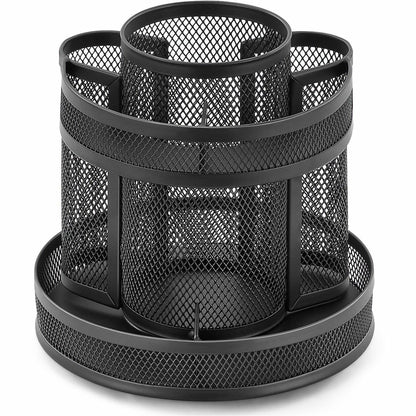 Lorell Multi-Compartment Rotating Desk Organizer, Black, 2/Carton (LLR84137CT)
