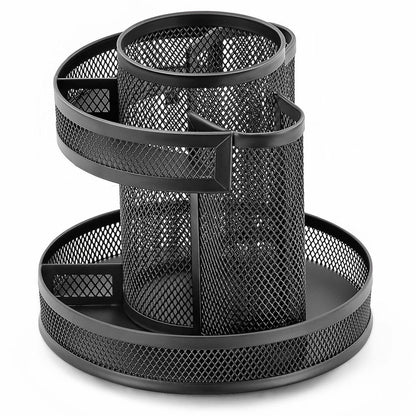 Lorell Multi-Compartment Rotating Desk Organizer, Black, 2/Carton (LLR84137CT)