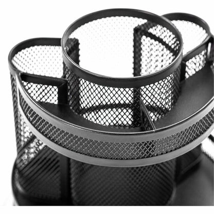Lorell Multi-Compartment Rotating Desk Organizer, Black, 2/Carton (LLR84137CT)