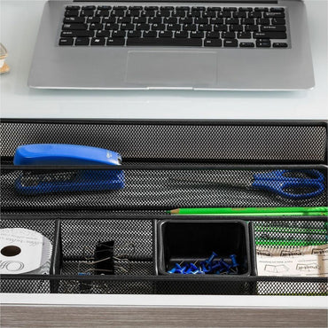 Lorell Multi-Compartment Mesh Drawer Organizer, 6 Compartment(s), Durable, Black, 4/Carton (LLR84136CT)