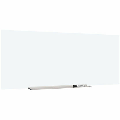 Lorell Magnetic Glass Board, 72" (6 ft) Width x 48" (4 ft) Height, White Glass Surface (LLR55666)