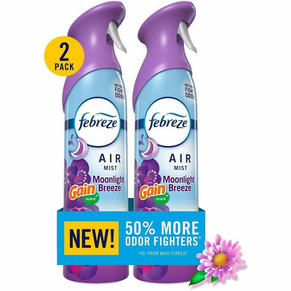 Febreze Air Mist Air Freshener Spray, 8.1 fl oz, Gain Moonlight Breeze, 2/Pack, 3/Carton (PGC20414)
