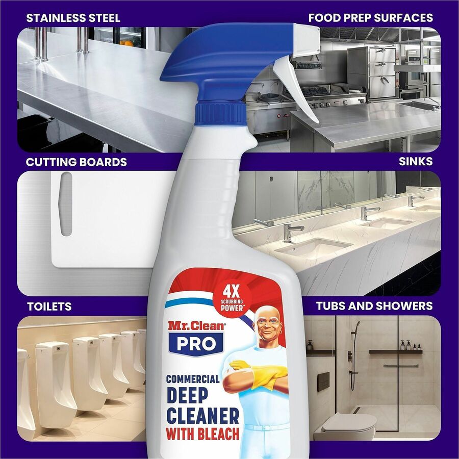 Mr. Clean PRO Deep Cleaner with Bleach, 128 fl oz, 3/Carton (PGC25676)