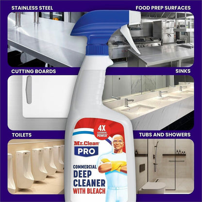 Mr. Clean PRO Deep Cleaner with Bleach, 128 fl oz, 3/Carton (PGC25676)