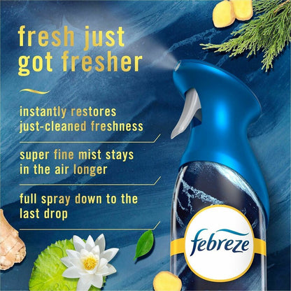 Febreze Air Mist Air Freshener Spray, 8.1 fl oz, Warm Ocean Breeze, 6/Carton (PGC19940)