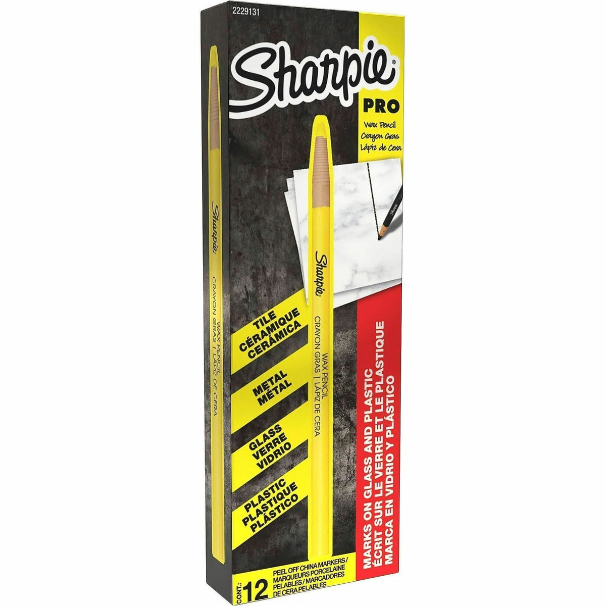 Sharpie Peel-Off Paper China Markers, Yellow Ink, Erasable, Pigment-based, Glass, 12/Dozen (SAN2229131)