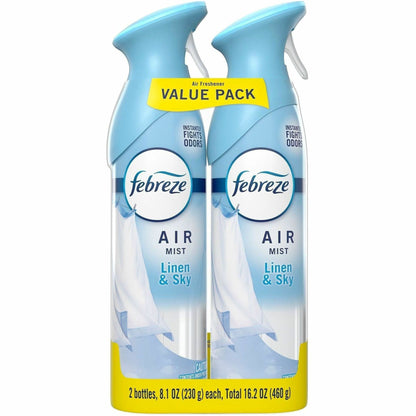 Febreze Air Mist Air Freshener Spray, 8.1 fl oz, Linen & Sky, 2/Pack, 3/Carton (PGC20410)