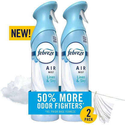 Febreze Air Mist Air Freshener Spray, 8.1 fl oz, Linen & Sky, 2/Pack, 3/Carton (PGC20410)