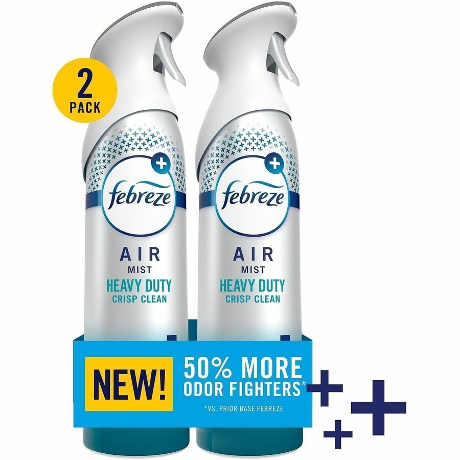 Febreze Heavy-Duty Air Freshener Spray, 8.1 fl oz, Crisp Clean, 2/Pack (PGC20429)