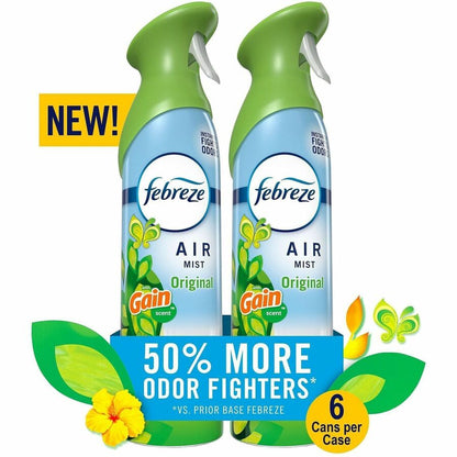 Febreze Air Mist Air Freshener Spray, 8.1 fl oz, Gain Original, 2/Pack, 3/Carton (PGC20415)