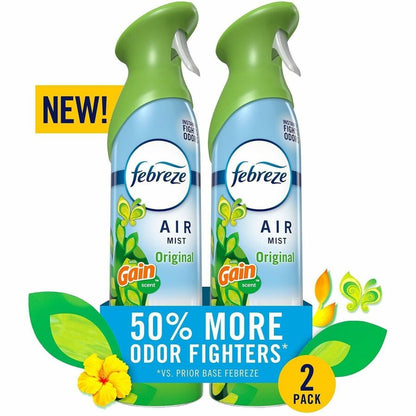 Febreze Air Mist Air Freshener Spray, 8.1 fl oz, Gain Original, 2/Pack, 3/Carton (PGC20415)