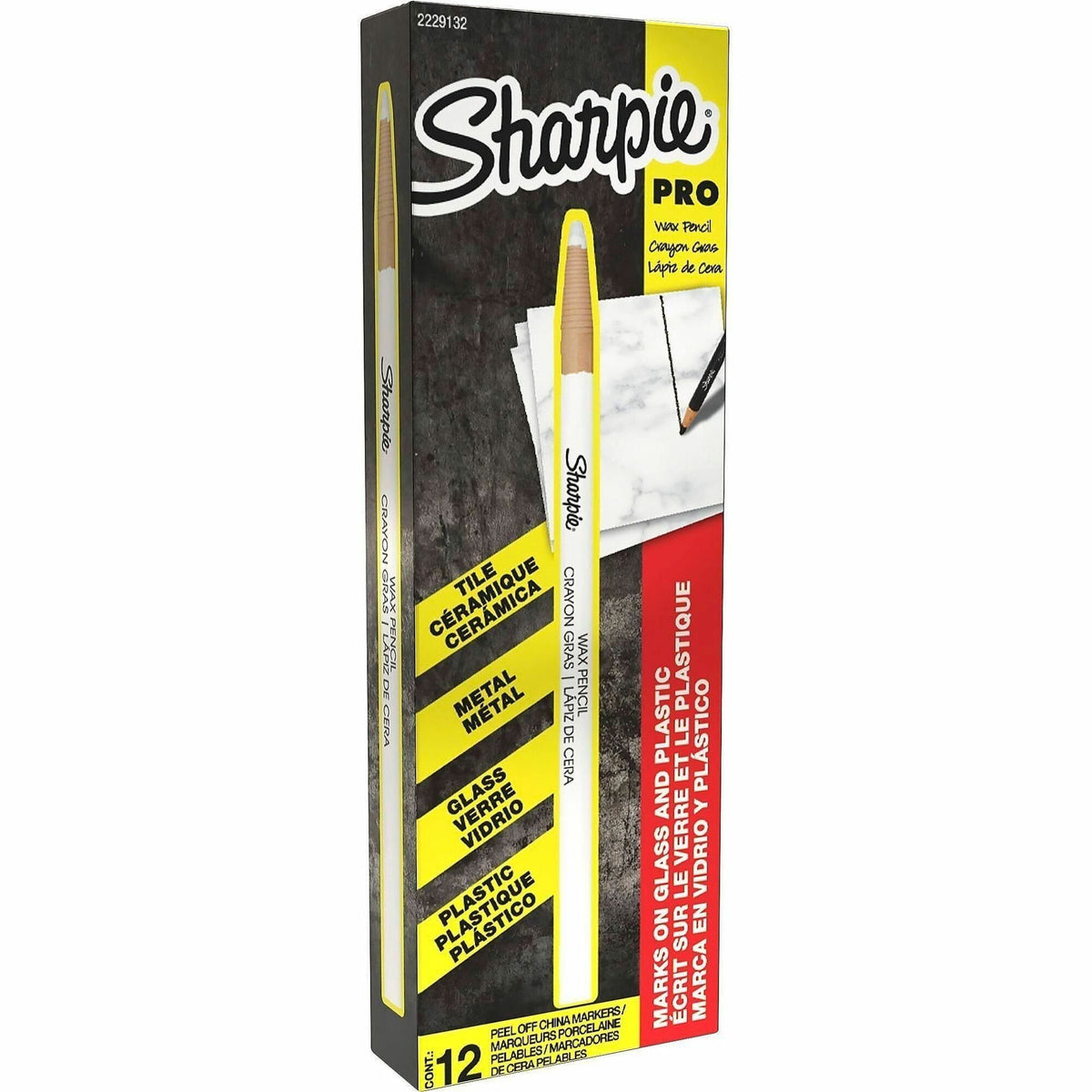Sharpie Peel-Off Paper China Markers, White Ink, Erasable, Pigment-based, Glass, 12/Dozen (SAN2229132)