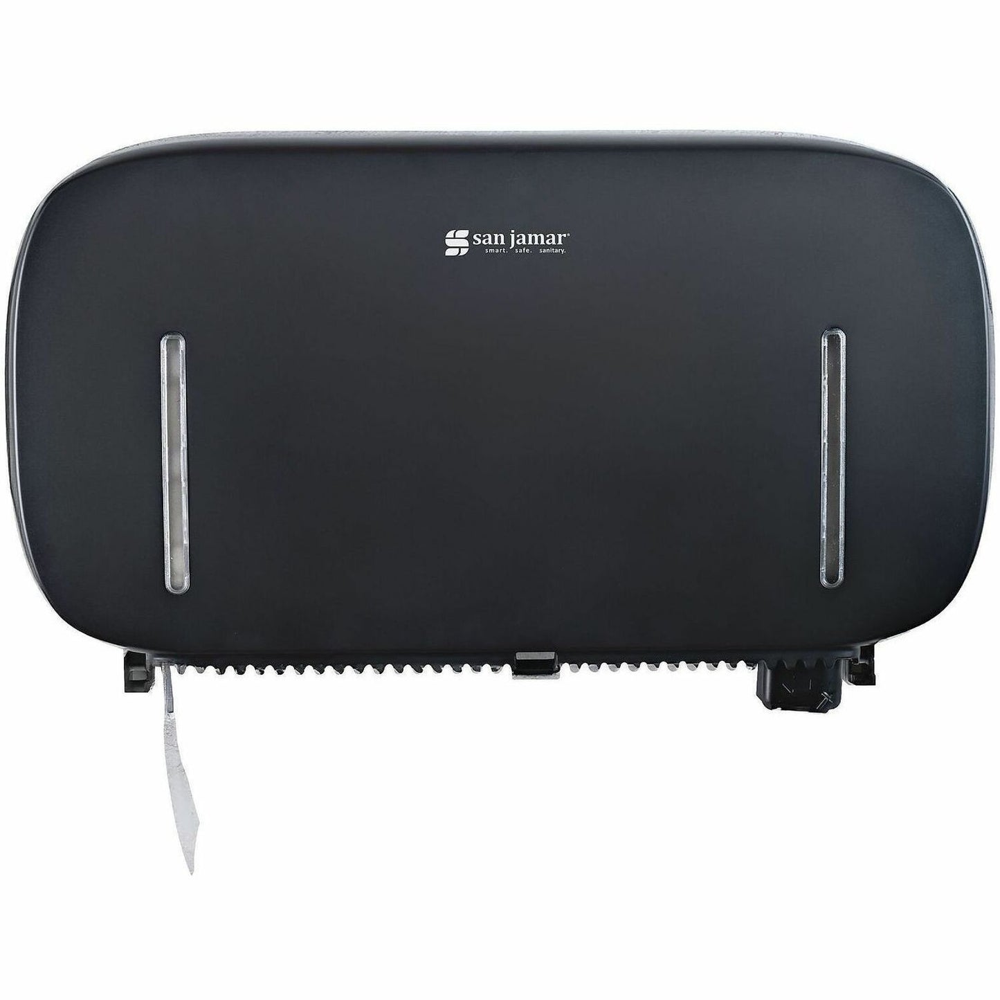 San Jamar Timeless Twin-Roll Bathroom Tissue Dispenser, Roll Dispenser, 2 x Roll, 20" x 11.6" x 4.8", Plastic, Black (SJMR4200BK)
