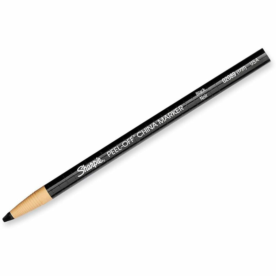 Sharpie Peel-Off Paper China Markers, Black Ink, Erasable, Pigment-based, Glass, 12/Dozen (SAN2229060)