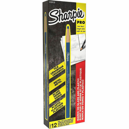 Sharpie Peel-Off Paper China Markers, Blue Ink, Erasable, Pigment-based, Glass, 12/Dozen (SAN2229133)