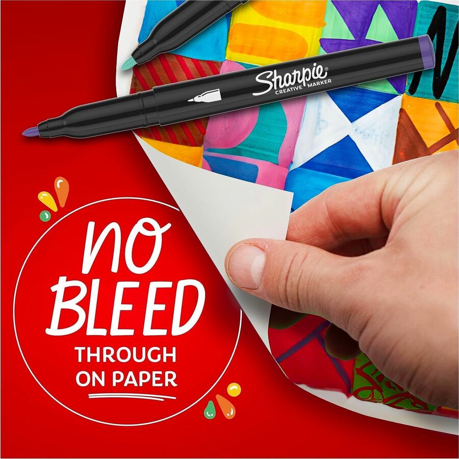 Sharpie Creative Markers, Earth Tone Ink, Water Based, Acrylic Based, Glass, Art, Coloring, 5/Pack (SAN2209909)