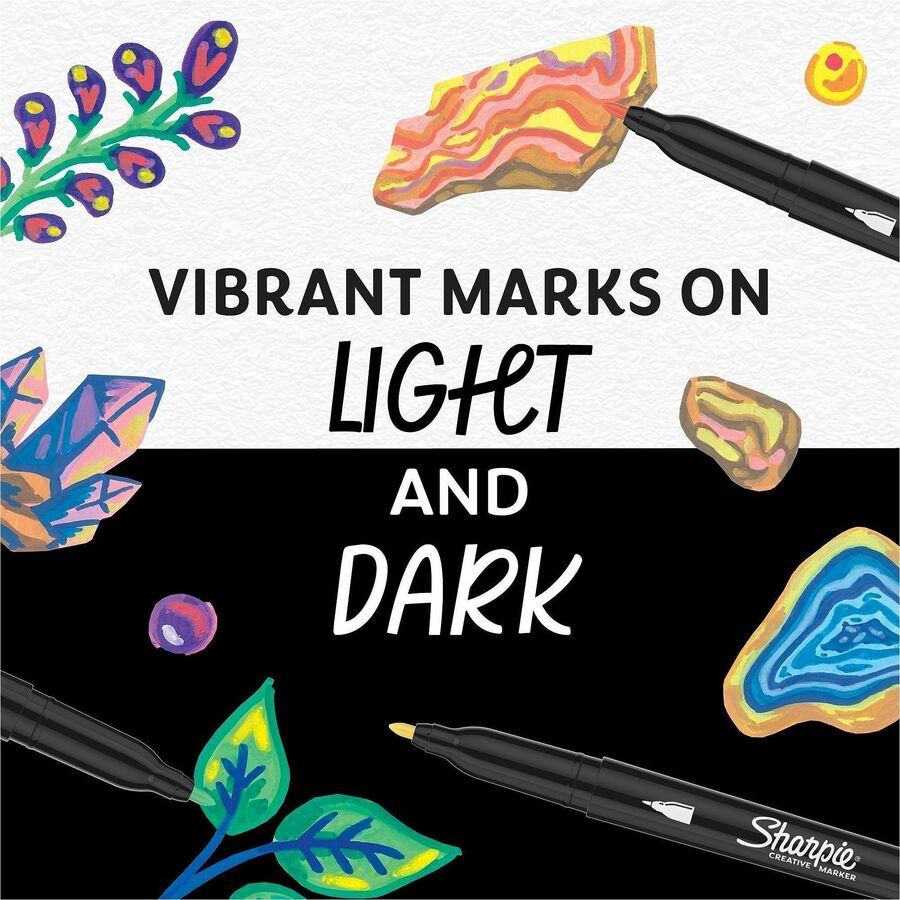 Sharpie Creative Markers, Earth Tone Ink, Water Based, Acrylic Based, Glass, Art, Coloring, 5/Pack (SAN2209909)
