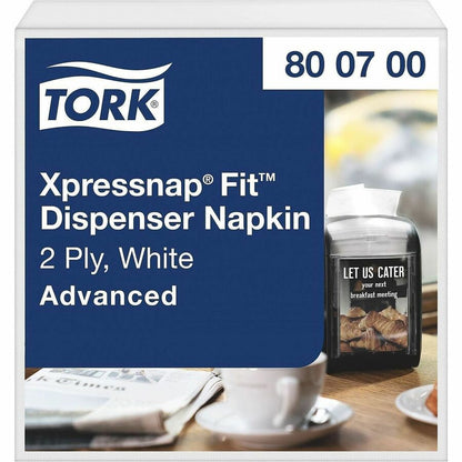 TORK Xpressnap Fit Dispenser Napkins, 2 Ply, Multifold, 6.50" x 8.40", White, 720 Napkins/Pack, 6/Carton (TRK800700)