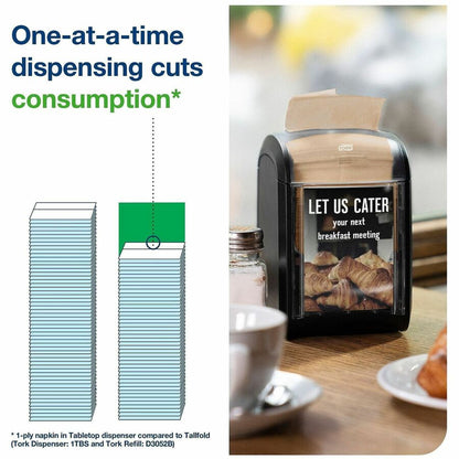 TORK Xpressnap Fit Dispenser Napkins, 2 Ply, Multifold, 6.50" x 8.40", Natural, 720 Napkins/Pack, 6/Carton (TRK806700)