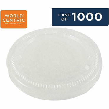 World Centric 12oz-22oz Clear Cold Cup Lids, Round, Polylactic Acid (PLA), 20/Carton (WORCULCS12F)