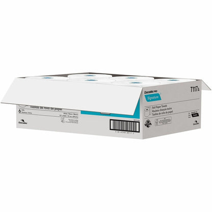 Cascades Signature Roll Paper Towels for Tandem, 1 Ply, 7.50" x 1000', 8" Rol, 1 7/8" Core, White, 6/Carton (CSDT117)