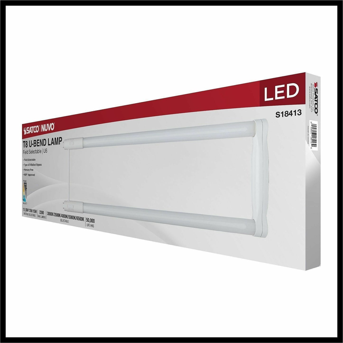 Satco LED Filament U-Bend Bulb, 12/Carton (SDNS18413)